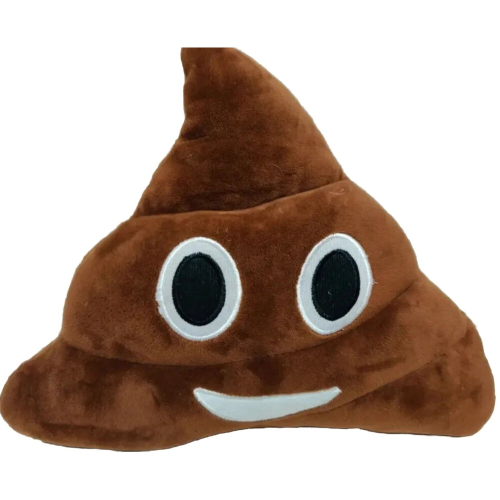 Small 11" Emoji Poop Novelty Throw Pillow Triangle Shaped